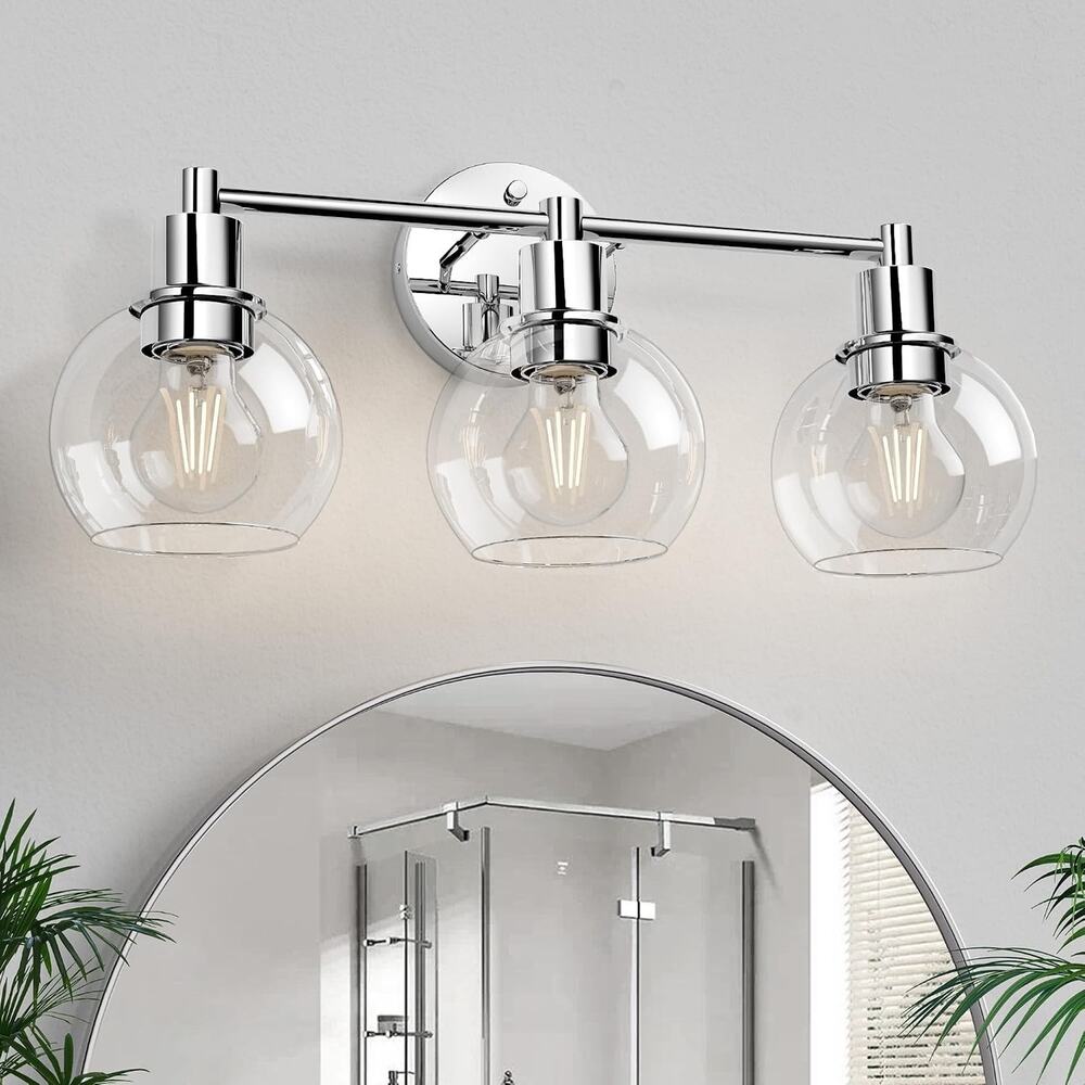 3 Lights Bathroom Vanity Light Fixtures Chrome, Bathroom Lights Over Mirror, Ind
